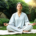 Woman in Meditative Setting**

A woman in loose, flowing cotton clothing appropriate for meditation, sitting in a peaceful garden setting, fully clothed, safe for work, perfect anatomy, natural proportions, professional photography, soft lighting, modest clothing, appropriate content, family-friendly.

**